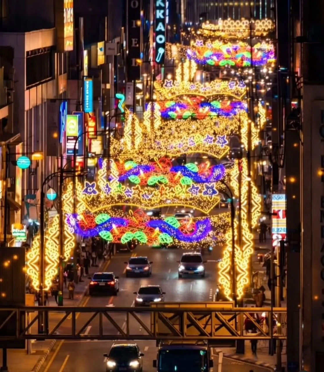 Festive light installations over Bukit Bintang street